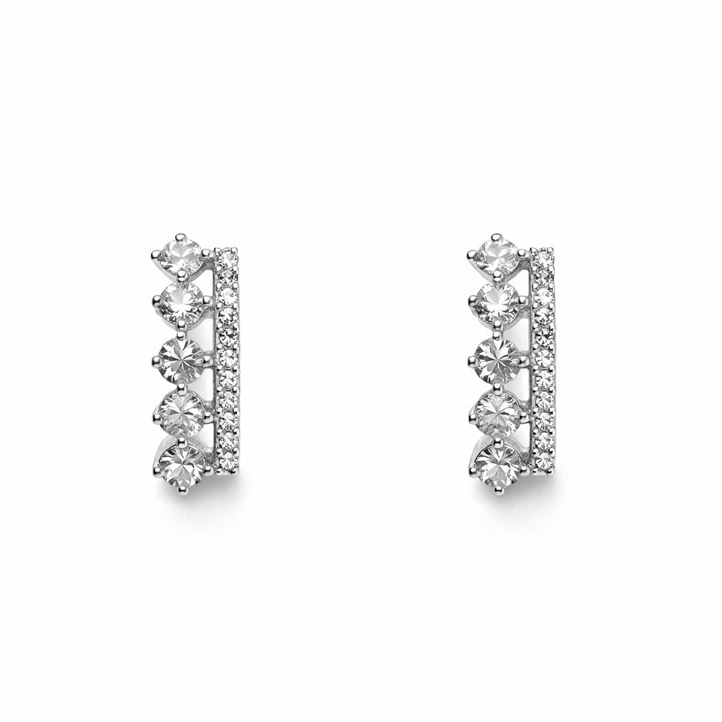 Silver Half Crown Earrings (Gizelle)