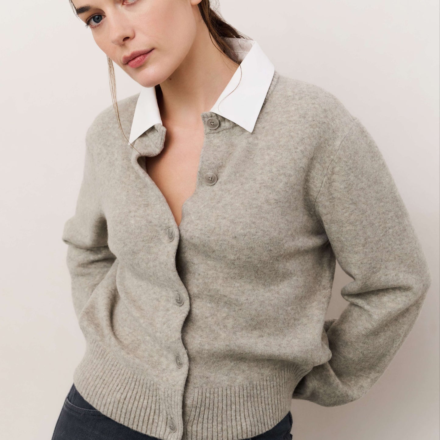 Cardigan With Detachable Collar (Yaya)