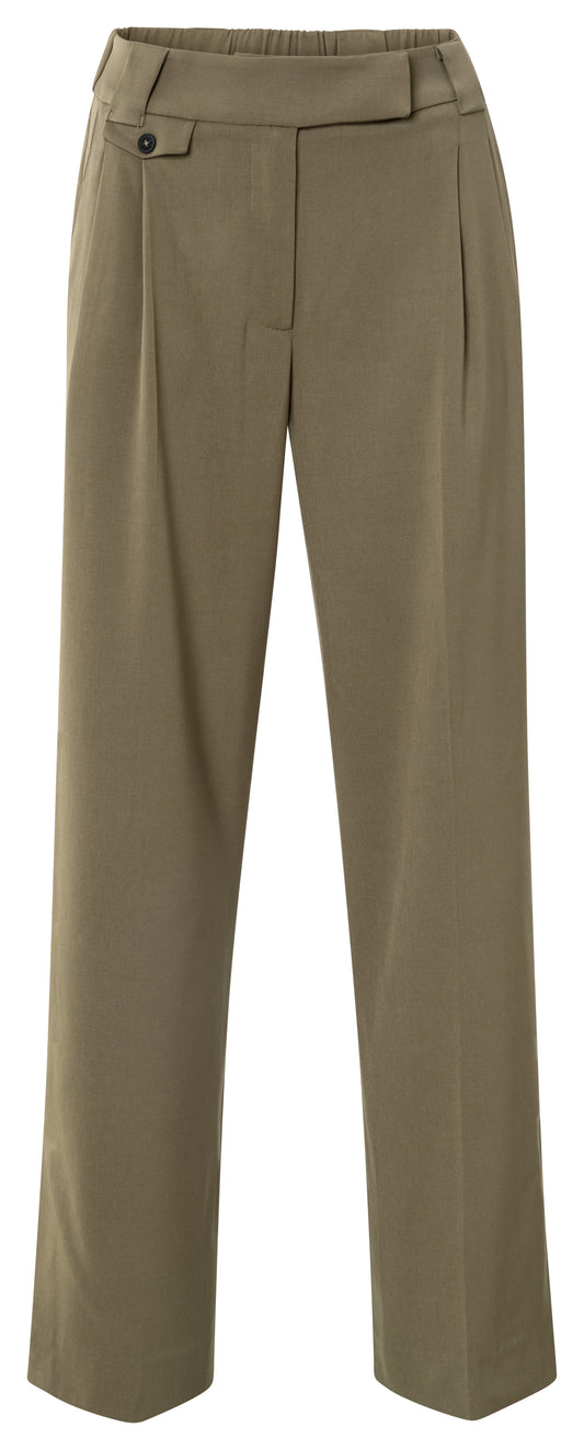 Woven Wide Leg Trousers with Pleat (Yaya)