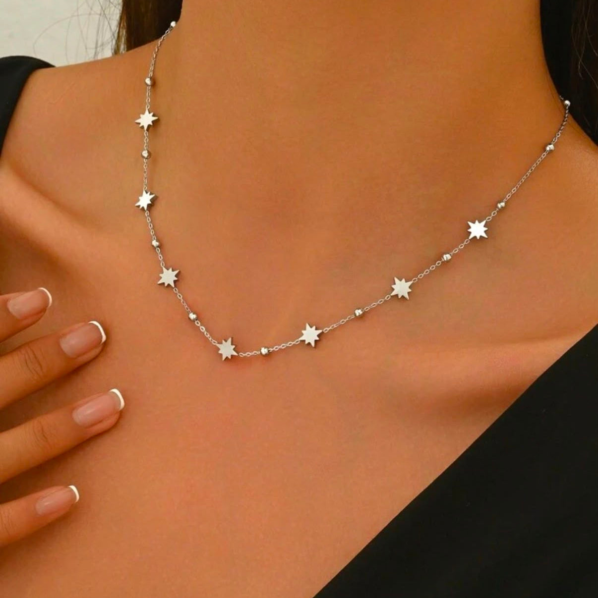 SS Tiny Star Necklace Silver(Gizelle)