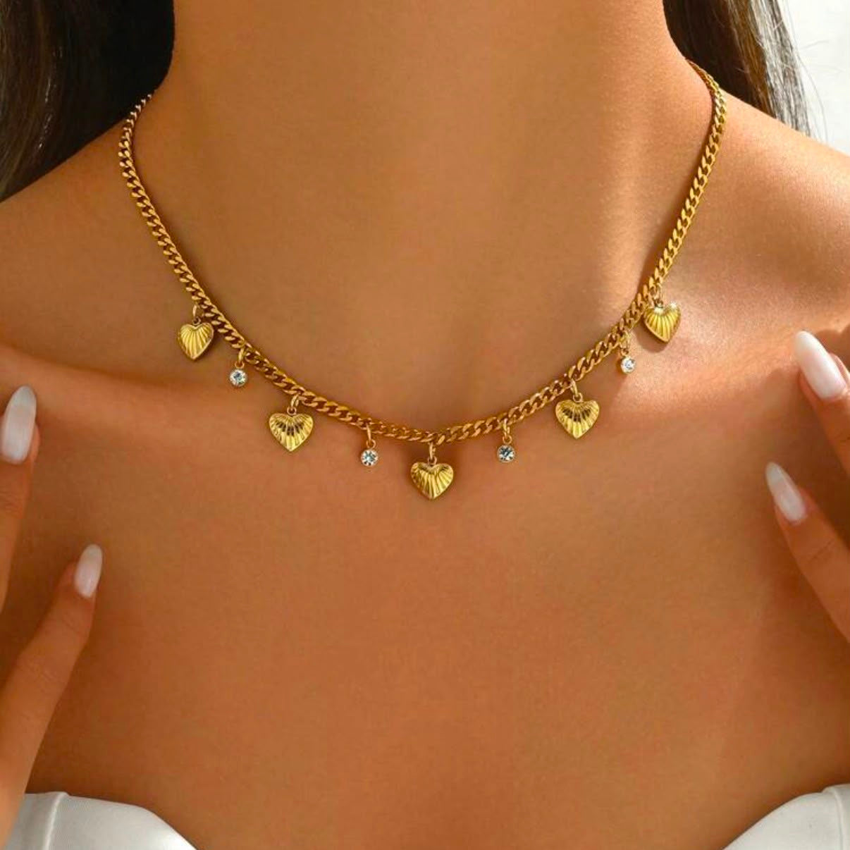SS Heart Shell Necklace (Gizelle)