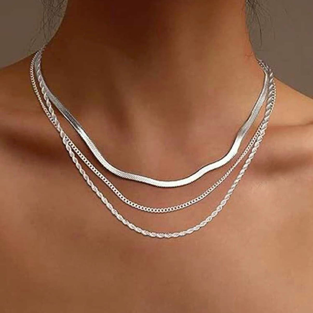 3pc Necklace Silver (Gizelle)