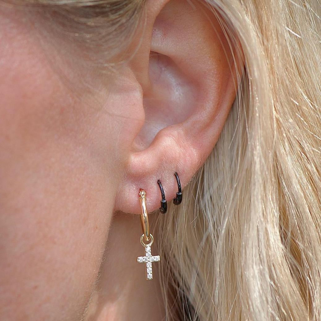 Cross 1.7 Moissanite Earrings Gold (KVJ)