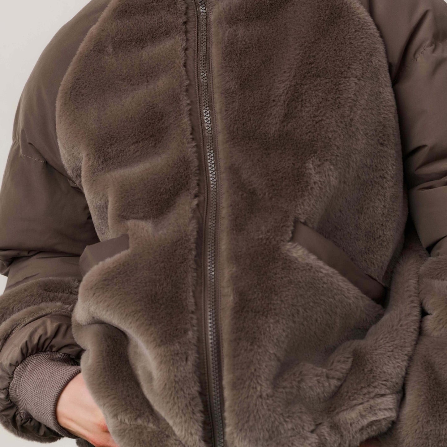 Faux Fur Jacket with Padded Ny (Yaya)
