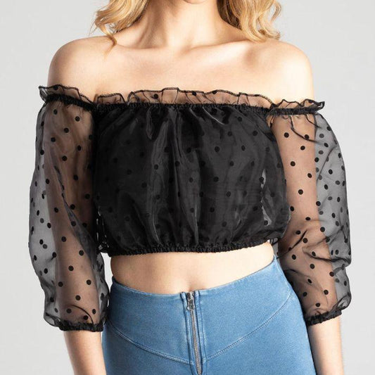 Polka Dot Mesh Crop (Sissy Boy)