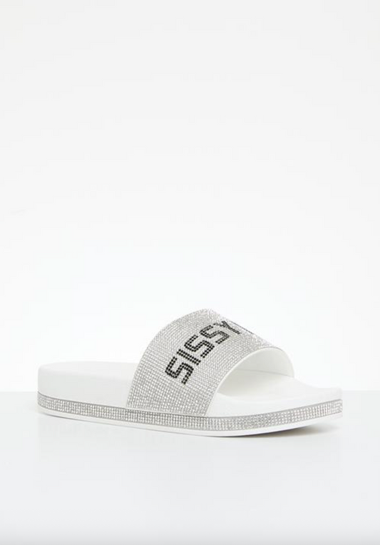 White Sequin Slide (Sissy Boy)