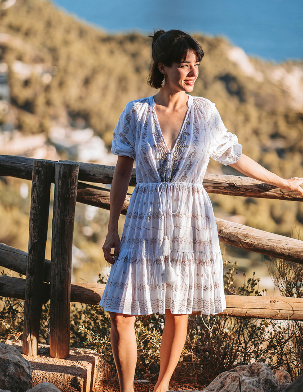 Vested Dress White (Isla Bonita)