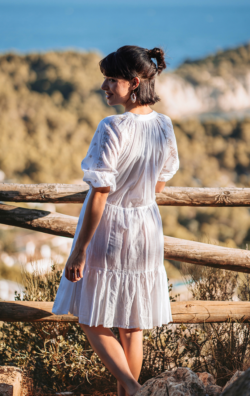 Vested Dress White (Isla Bonita)