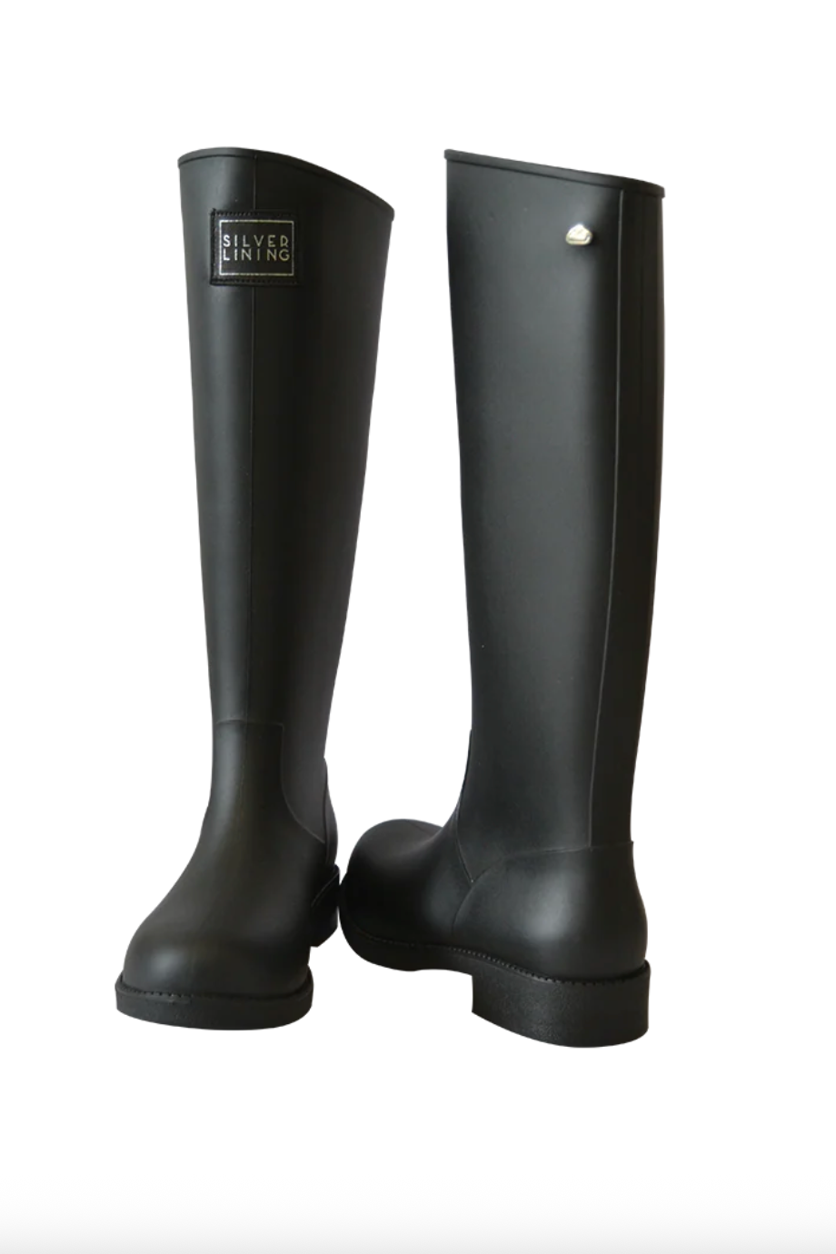 Classic Black Gumboot (Silver Lining)