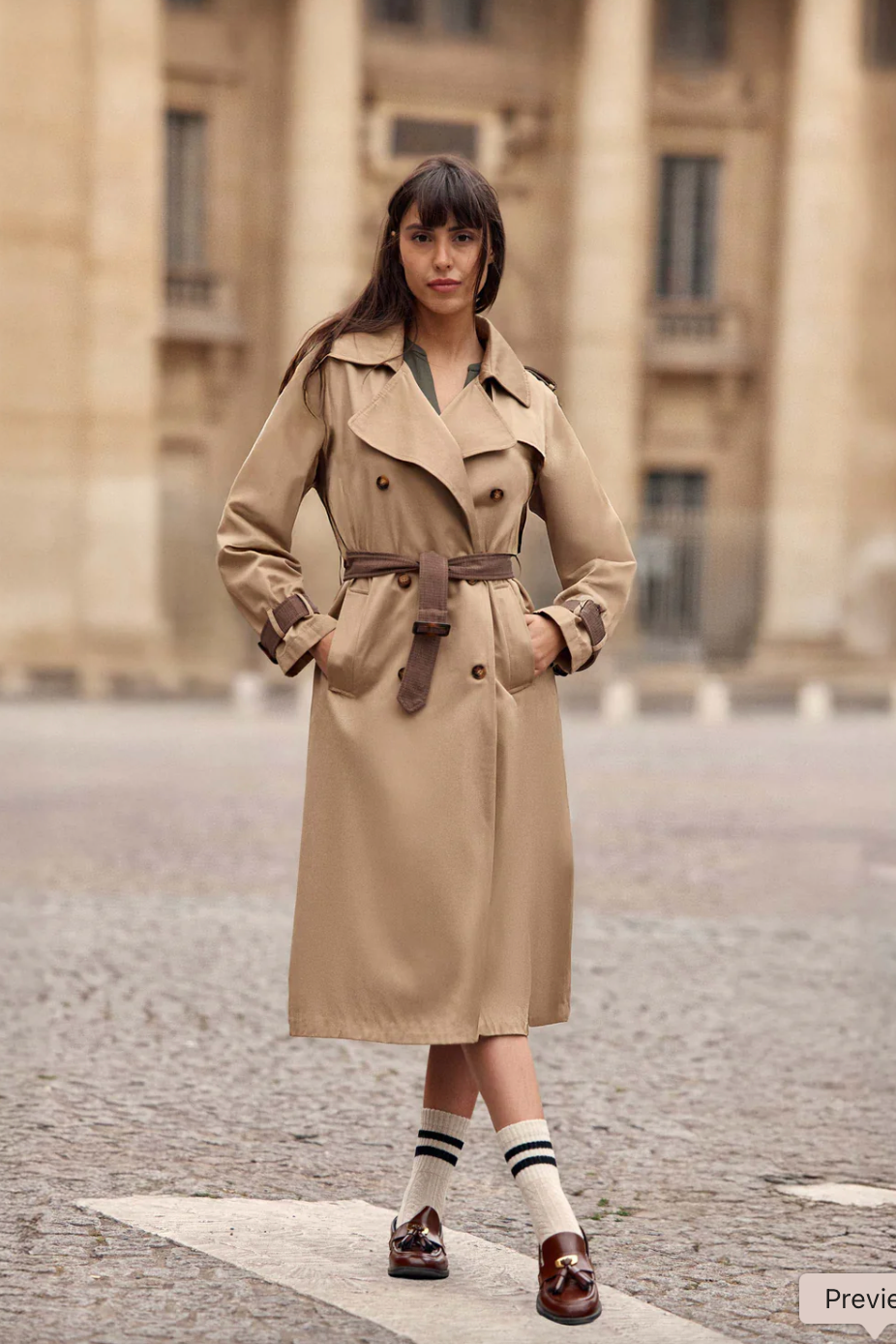 Farago Trench Coat Camel (La Petite)