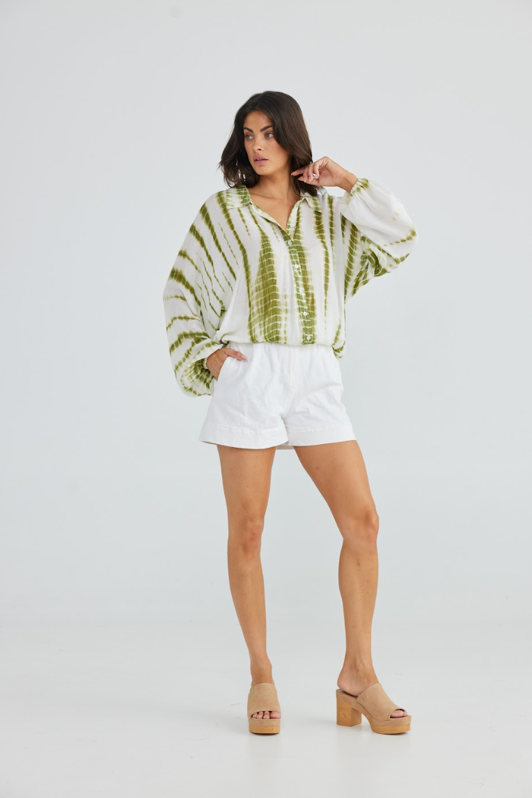 Hazel Shirt Olive Tie Dye (Talisman)