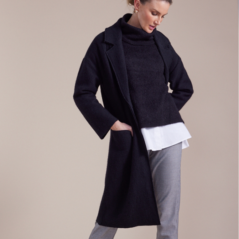 Black Wool Coat (Sirocco)