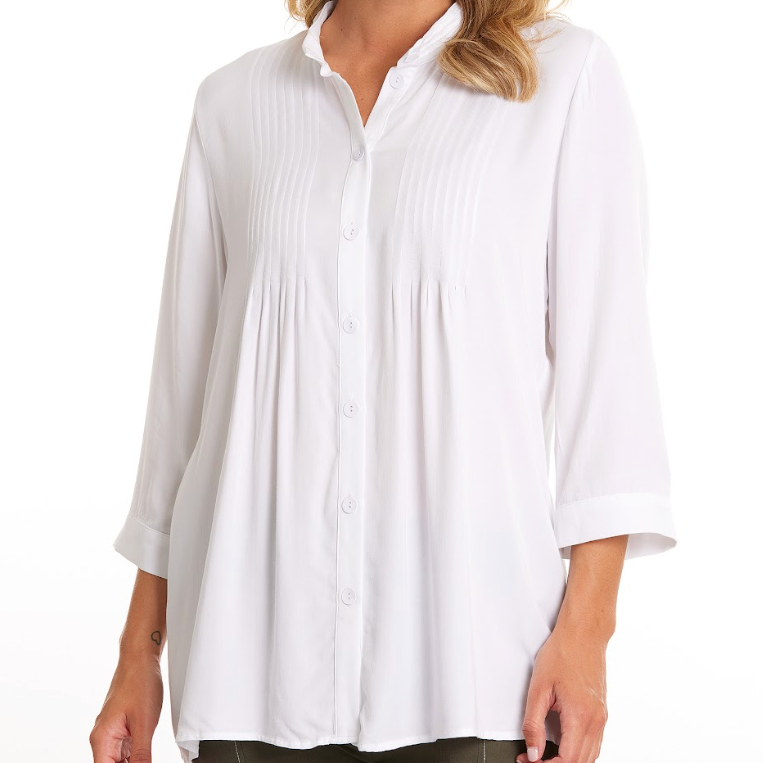 3/4 Sleeve Button Top (Sirocco)