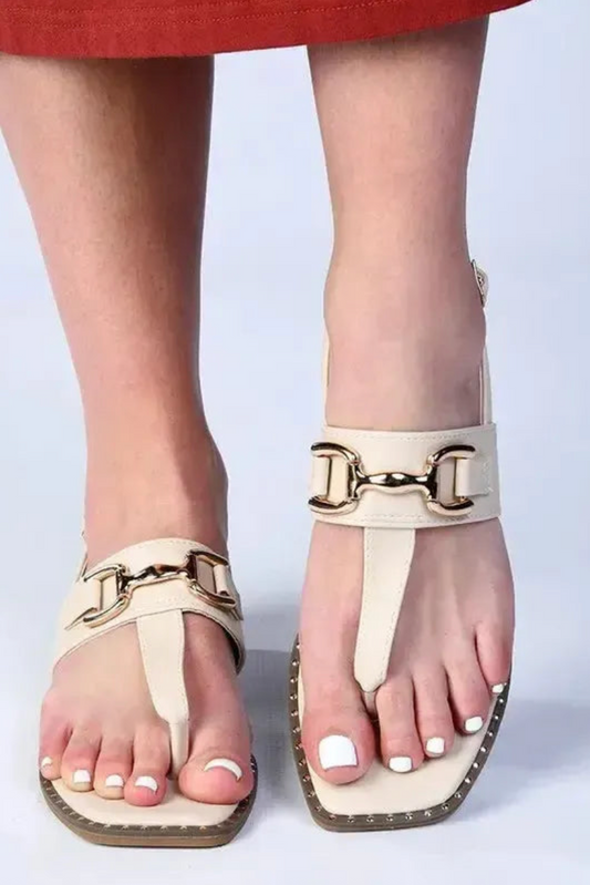 Mercy T-Bar Flat Sandal Nude (Madison)