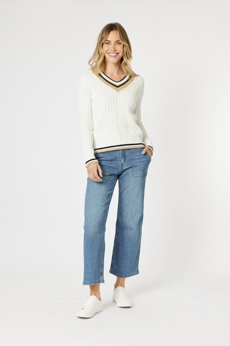 Oxford Knit Jumper Ivory (Gordon Smith)