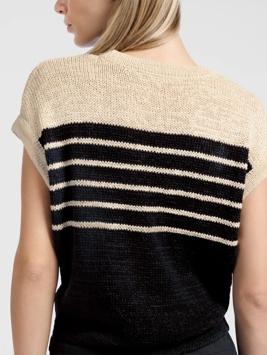 Sleeveless Stripe Knitted Top (Yaya)
