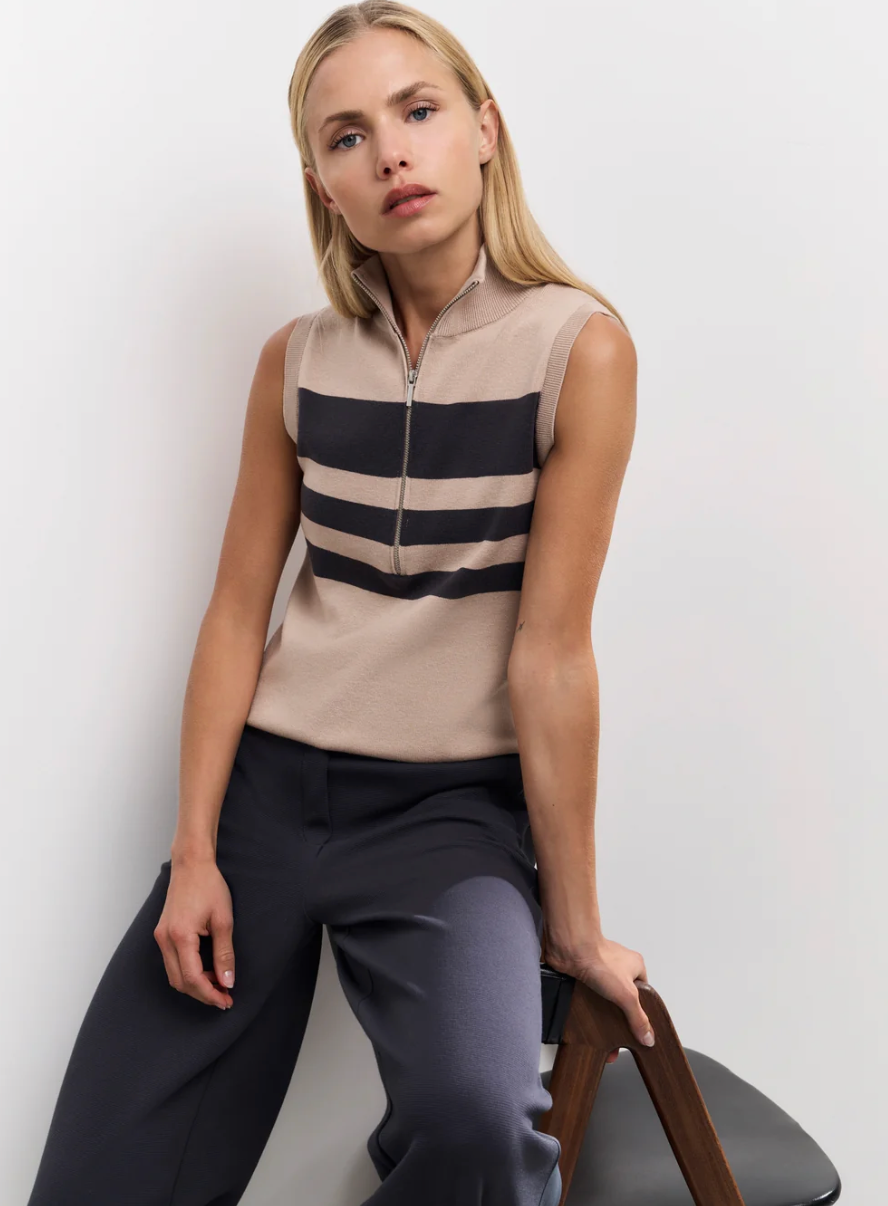 Sleeveless Half Zip Sweater (Yaya)