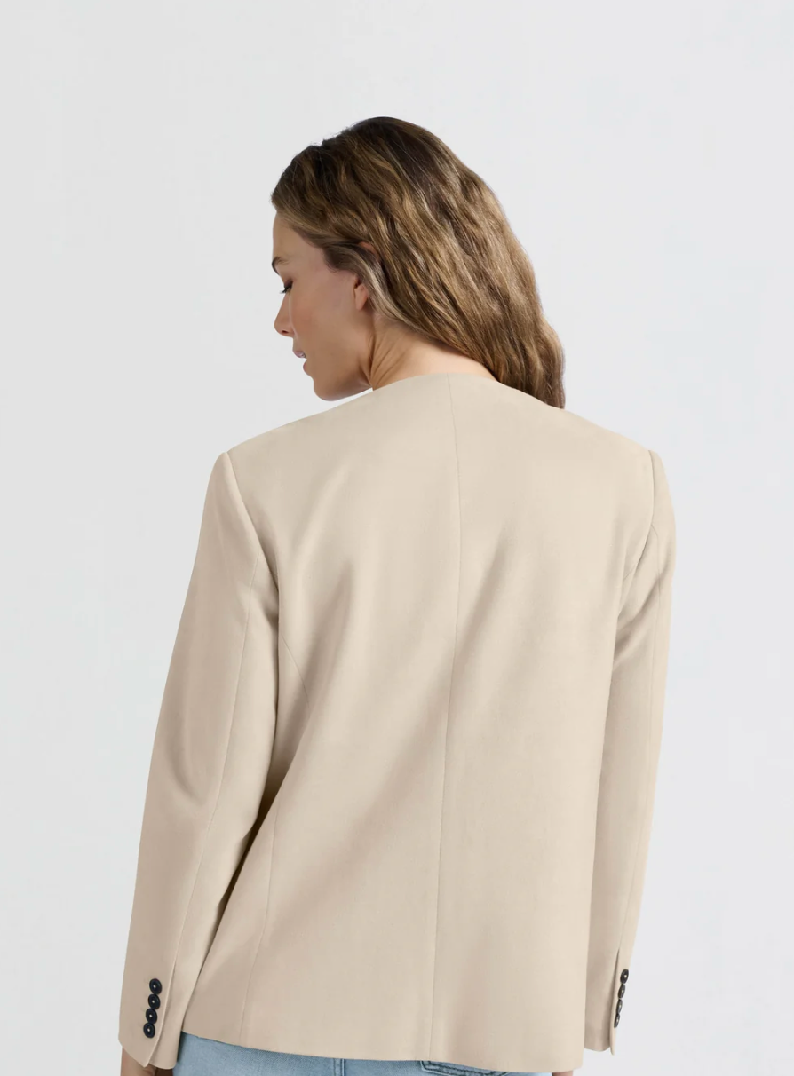 Suede Collarless Blazer (Yaya)