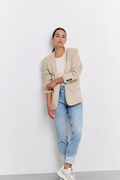 Suede Collarless Blazer (Yaya)