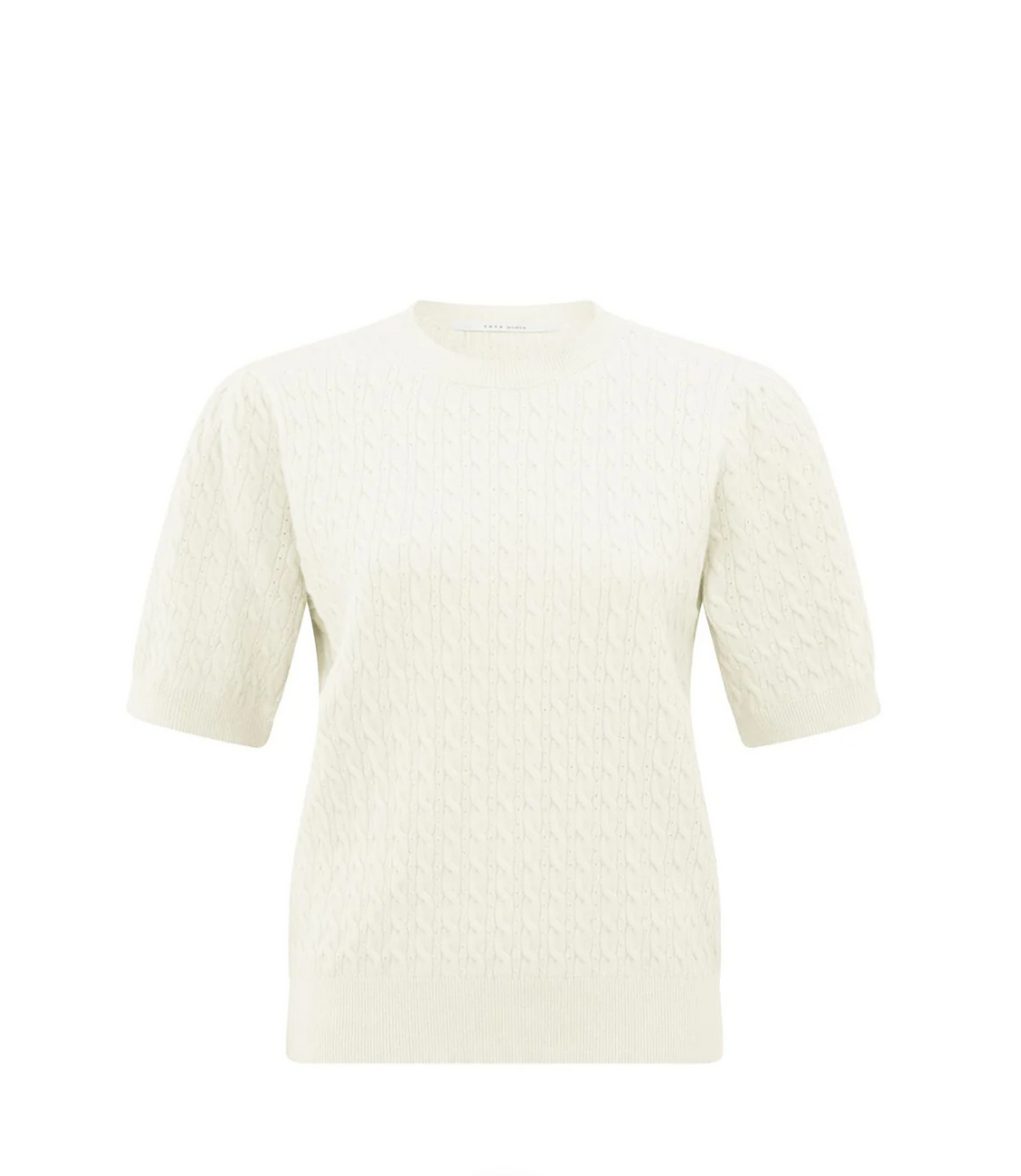 Knitted Short Sleeve Sweater (Yaya)