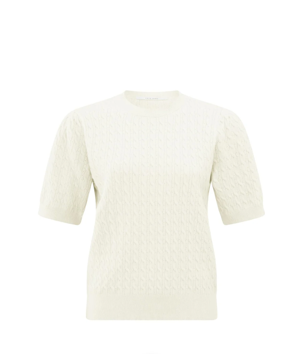 Knitted Short Sleeve Sweater (Yaya)