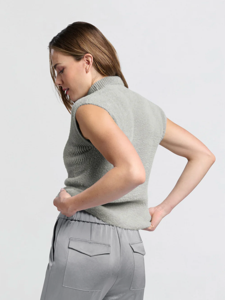 Fluffy Sleeveless High Neck Sweater (Yaya)