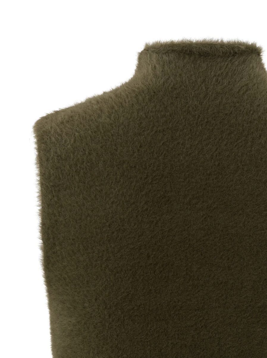 Sleeveless Fluffy Polo Sweater (Yaya)