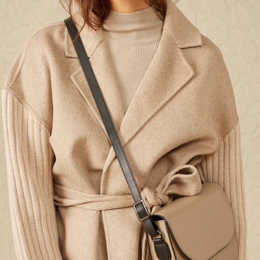 Knitted Sleeve Long Coat (Yaya)