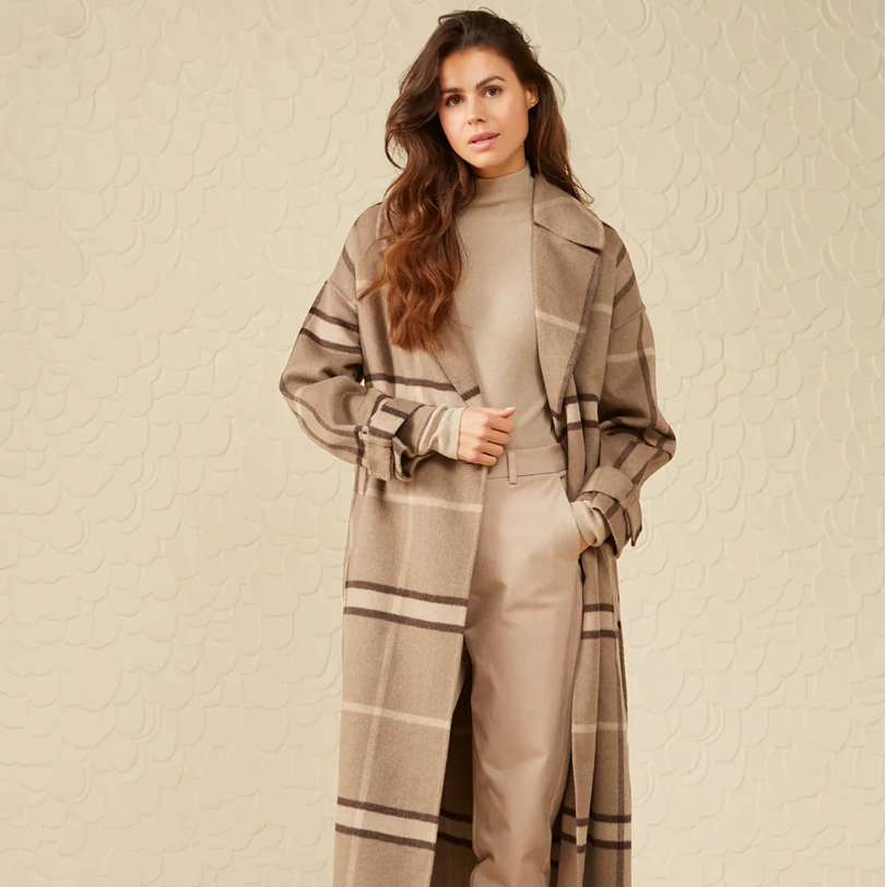 Long Check Coat (Yaya)