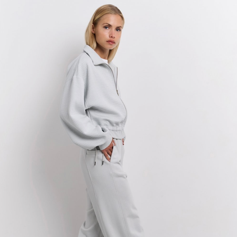 Ribbed Jersey Cardigan With Zipper (Yaya)