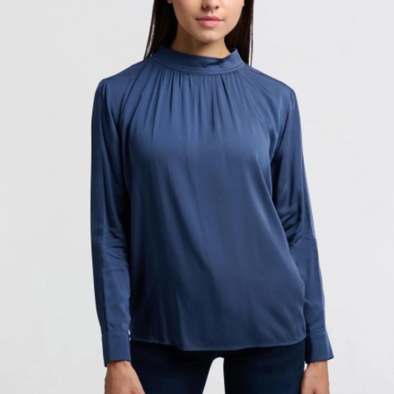 Satin Turtleneck Blouse (Yaya)