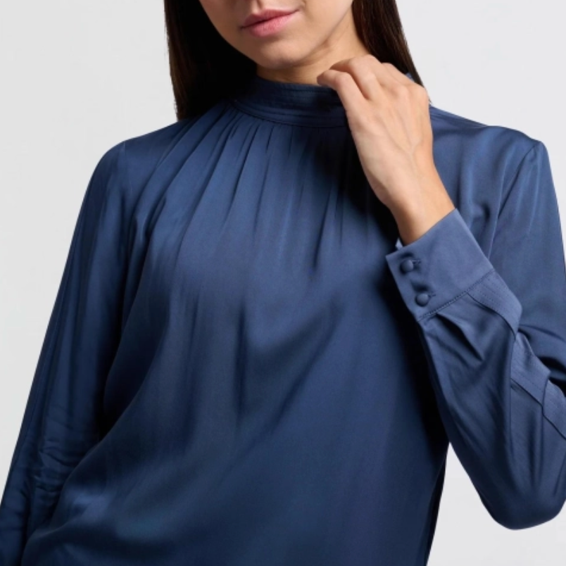 Satin Turtleneck Blouse (Yaya)