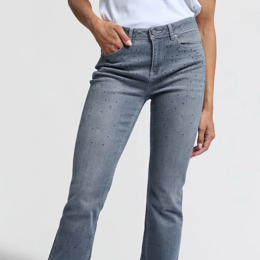 Rhinestone Flared Jeans (Yaya)