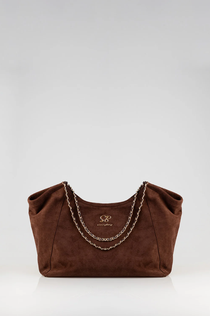 Chocolate Suede Handbag (Sissy Boy)