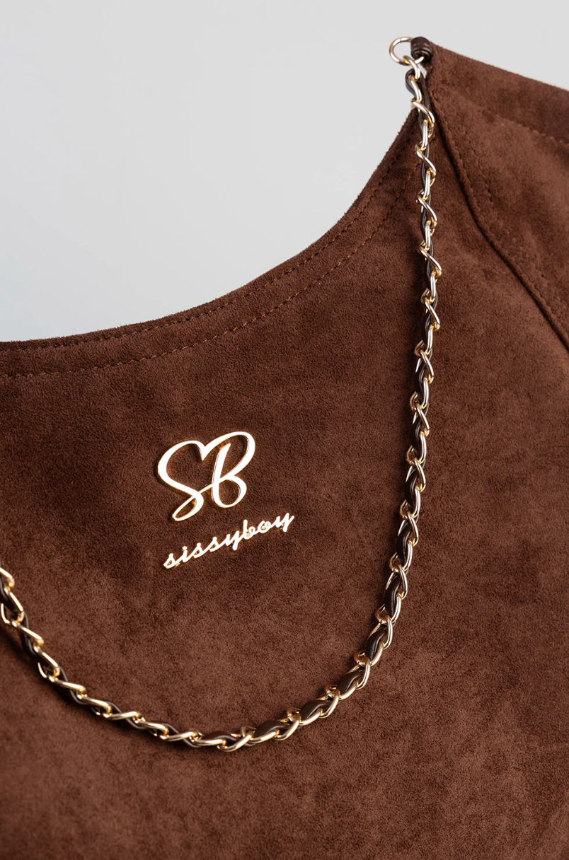 Chocolate Suede Handbag (Sissy Boy)