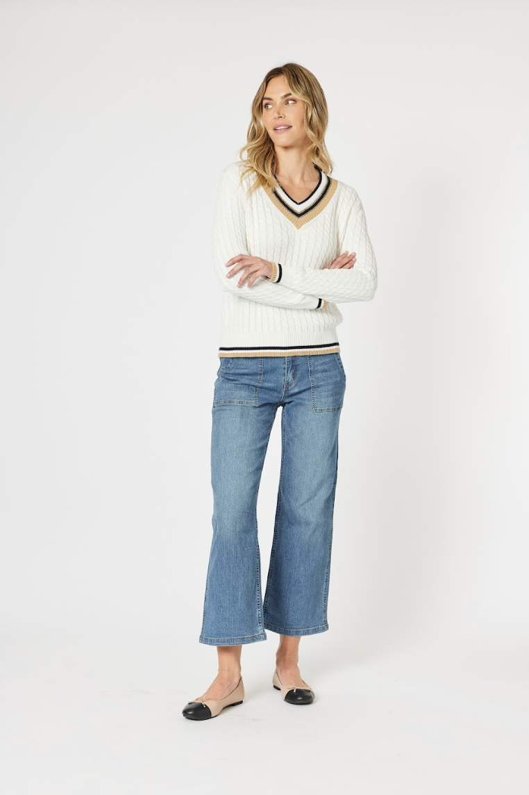 Oxford Knit Jumper Ivory (Gordon Smith)