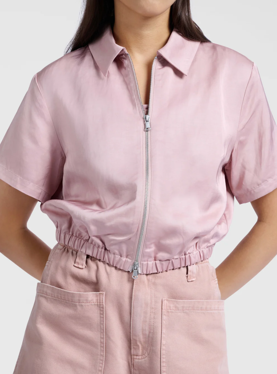 Satin Zip Short Sleeve (Yaya)
