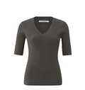 Ribbed V-neck Sweater (Yaya)