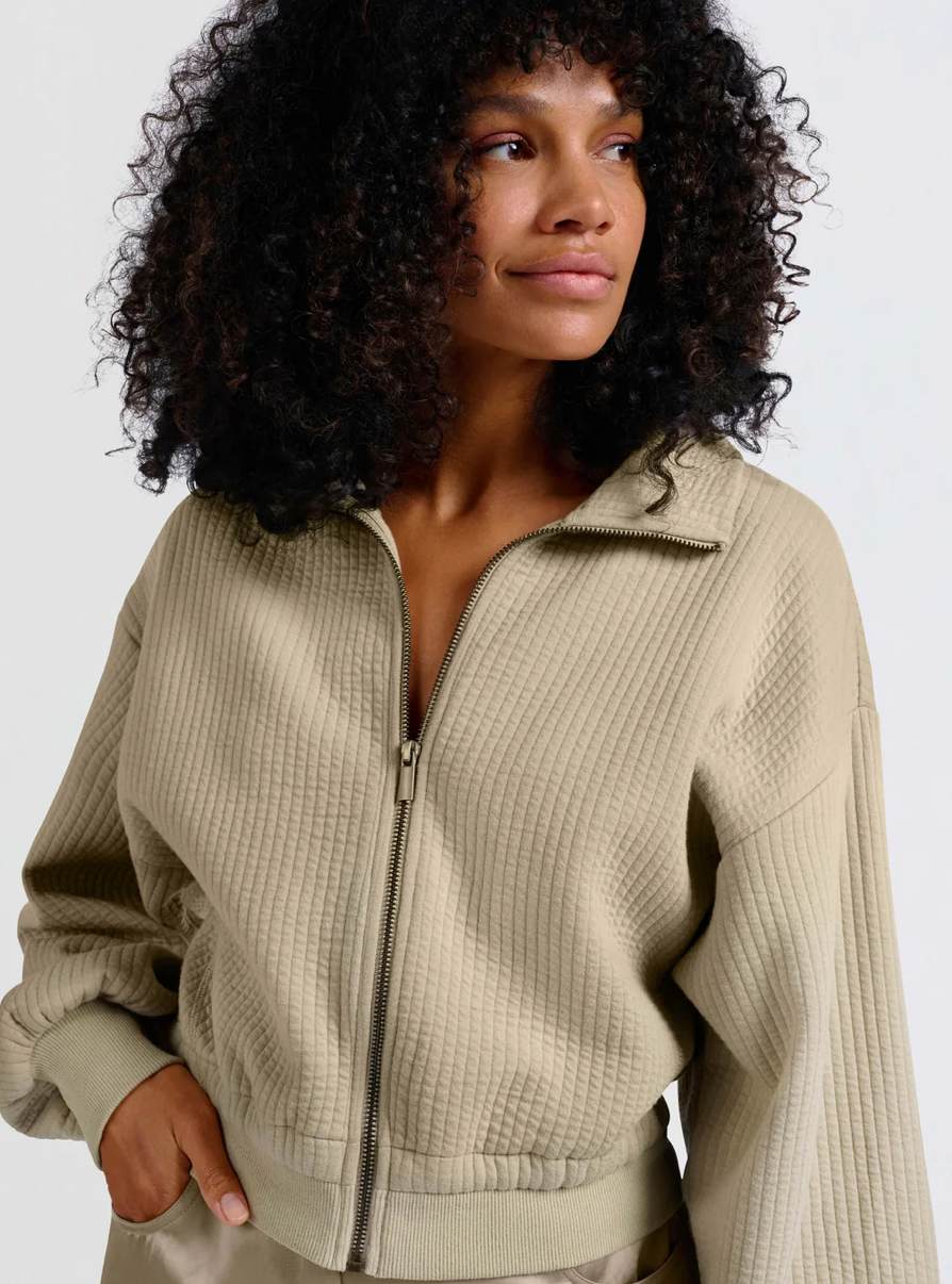 Ribbed Jersey Cardigan With Zipper (Yaya)