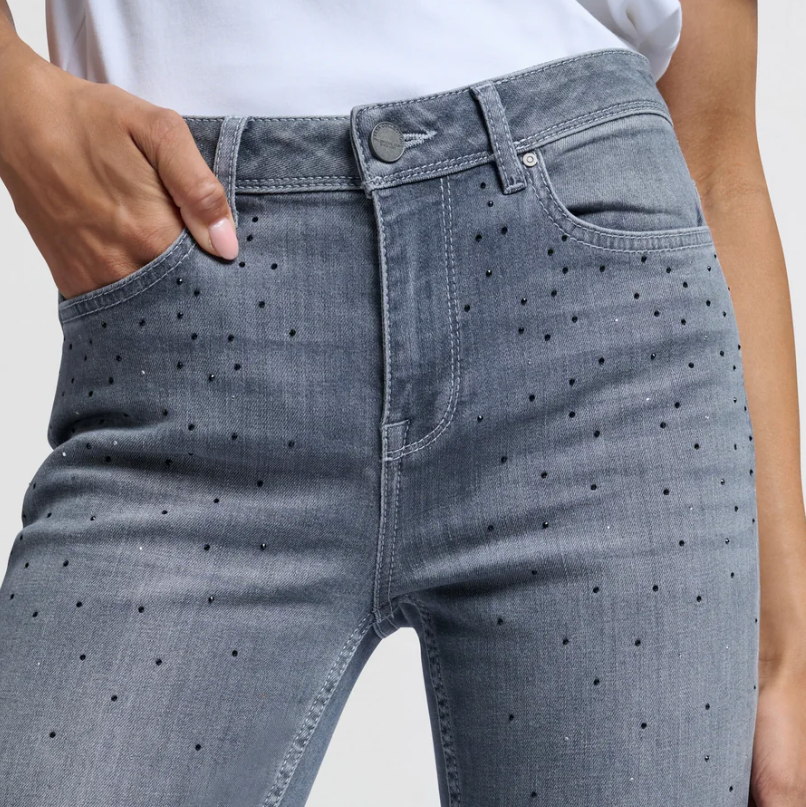 Rhinestone Flared Jeans (Yaya)