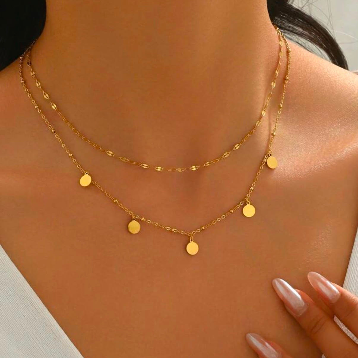 SS Double Circle Necklace (Gizelle)