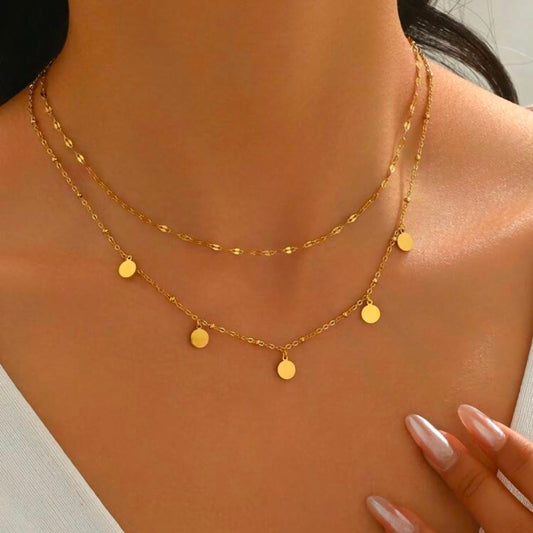 SS Double Circle Necklace (Gizelle)