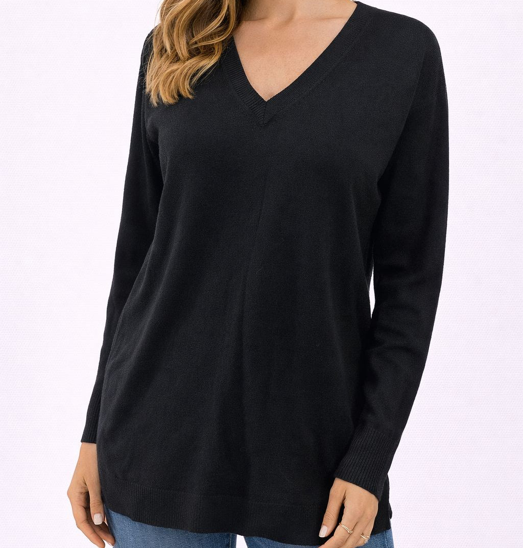 Tuscany V-neck Sweater Black (Gordon Smith)